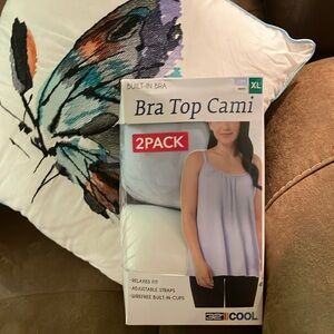32 Degrees Ladies' Bra Top Cami, 2-pack Light Blue & White, comfortable & nice❤️